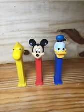 Pez Dispensers - Disney Mickey Mouse Donald & Woodstock with Feet, Used Lot of 3 picture