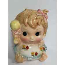 Vintage Baby Planter #527 Vase Rattle Diaper Rosy Cheeks Bow Dress picture