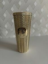 Starbucks Christmas Holiday Gold Bling Studded Venti 24 oz Cold Cup Tumbler 2021 picture
