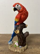 Vintage tropical Parrot Macaw Figurine Colorful Bird Figure 9” tall (Resin) -A picture