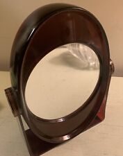 VTG 60S/70S FREESTANDING/WALL MOUNT SWIVELING VANITY MIRROR BROWN PLASTIC USED 2 picture