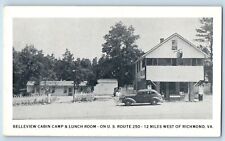 Richmond Virginia VA Postcard Belleview Cabin Camp Lunch Room Classic Car 1940 picture