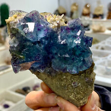 371G Rare transparent blue cubic fluorite mineral crystal sample / China picture