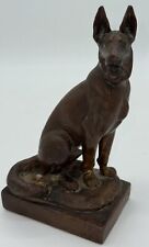 VTG 1920's Paul Herzel Pompeian Bronze German Shepherd Dog Vtg 8.5” NEEDS REPAIR picture