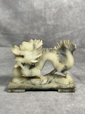 Grey Black Chinese Carved Soapstone Dragon Sculpture picture