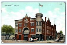 1911 Post Office Building Horse Carriage Dirt Road La Salle Illinois IL Postcard picture