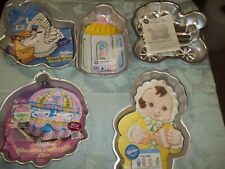 Vintage Lot Of 5 BABY SHOWER  WILTON Cake Pans 70s-2007-  ( LOT 20) picture