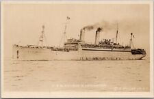 Vintage U.S.S. GEORGE WASHINGTON Real Photo RPPC Postcard Great White Fleet picture