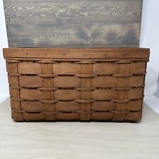 2009 Longaberger Rich Brown Rectangular Storage Basket with Protector picture