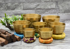 Hand hammered Singing Bowls - Tibetan sound therapy set of 7 singing bowls picture