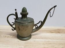 Vintage 1896 Antique Sternau Co. Brass Aladdin Alcohol Flagon Oil Lamp Pot picture