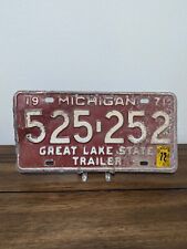 1971 Michigan License Plate #525-252 1972 Tab picture