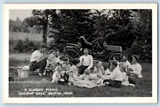 Bertha Minnesota MN Postcard RPPC Photo Sunday Picnic Ancient Days c1910's picture