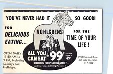 Salt Lake City Utah UT Postcard Nohlgren's Restaurant Advertisement c1940 picture