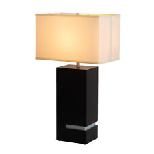 Zen Standing Table Lamp, Dark Brown, Satin Nickel, Night Light picture