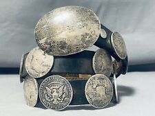 ASTOUNDING VINTAGE NAVAJO STERLING SILVER AND COINS CONCHO picture