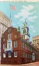 Postcard Old State House Built 1713 Boston Massachusetts Posted 1939 Linen picture
