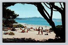 Carmel CA-California, Carmel Beach, Sun Bathers, Antique Vintage Postcard picture