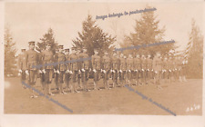 RPPC WWI Army Military Marine Corp Soldier Officer Platoon Photo Postcard B66 picture