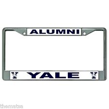 YALE ALUMNI WHITE METAL CAR LICENSE PLATE FRAME MADE IN USA picture