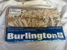 Vintage New Burlington Caress “Shadow Fern” Leaf Pattern FLAT SHEET FULL picture