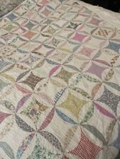 Large Beautiful  Vintage 100% cotton quilt approx. 6x7 feet Fits double bed picture
