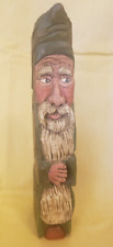 Wooden Hand Carved Figure Tall Folk Art Primitive Forest Man Santa Figure 11