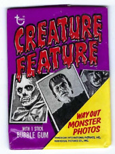 1973 TOPPS CREATURE FEATURE CARDS 1 UNOPENED  FUN PACK UNIVERSAL FRANKENSTEIN picture