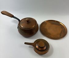 VTG Stockli Netstal Swiss Hammered Copper Fondue Pot,  Burner, Underplate picture