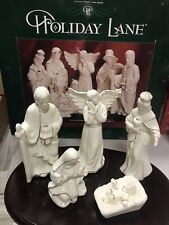 Holiday Lane Vintage 2003 9 Piece Christmas Nativity Set Glazed Jade Porcelain  picture