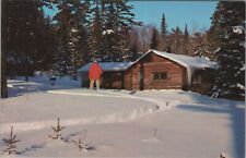 The Serenity Of Winter Eau Claire Wisconsin Snow Cabin Chrome Vintage Post Card picture