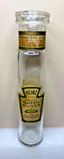 Antique Heinz Spanish Queen Olives Glass Bottle #145 w/ Labels 1913-1930 picture