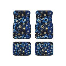 Celestial Blue and Black Stars, Moon, and Sun Car Mats (Set of 4), Easy to Clean picture