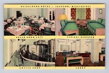 Jackson MS-Mississippi, Heidelberg Hotel Advertising, Café, Vintage Postcard picture