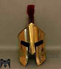 Medieval Vintage 300 Spartan King Leonidas Helmet Gold Finish With Red Plume picture