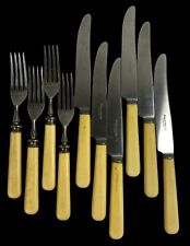 10 Vintage Robeson Shur Edge Stainless Table Knives Forks Set Good Condition picture