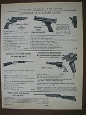 1964 Crosman Air & Gas Guns Home Shooting Sets 2 sided Vintage PRINT AD 60-171 picture