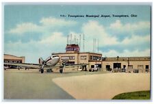 Youngstown Wyoming WY Postcard Municipal Airport Terminal Station Depot Airplane picture