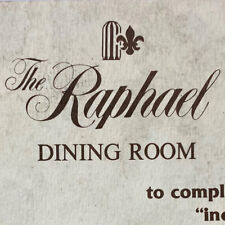 Original Vintage 1990s The Raphael Dining Room Restaurant Menu picture