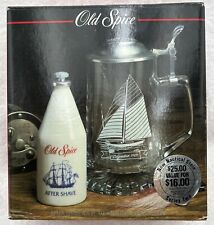 Vintage 1989 OLD SPICE Gift Set Stein Collection America's Cup Sloop After Shave picture