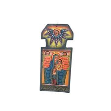 Ethiopian Wall hanging icon. Large Hand Carved Painted Ethiopian Christian Art picture