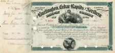 Bernard Baruch - Burlington Cedar Rapids and Northern Railway - Stock Certificat picture