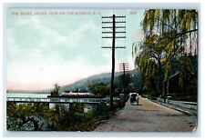 c1910's The Bright Grand View On The Hudson New York NY, Horse Carriage Postcard picture
