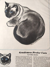1948 Esquire Art Gentlemen Prefer Cats James Mason Clara Newberry Roark Bradford picture