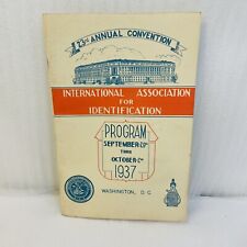 Forensics International Association for Identification 1937 Convention Program picture