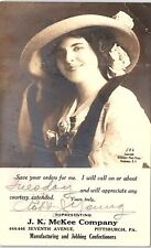 c1910 PITTSBURGH PA JK McKEE COMPANY CONFECTIONERS AD RPPC POSTCARD 41-36 picture