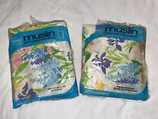NEW  VTG Montgomery Ward Muslin Double Flat & Fitted Sheet Spring Bouquet picture