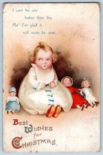 1912 CLAPSADDLE CHRISTMAS I CAN'T BE ANY BETTER THAN THIS POSTCARD**HAS DAMAGE** picture