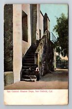 San Gabriel CA-California, San Gabriel Mission Steps, Vintage c1907 Postcard picture