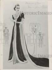 1937 Press Photo Artist's drawing of the gown for the Marchioness of Crewe picture